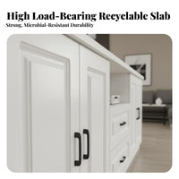 TV Stand with Storage Solid Wood Board Contemporary Television Stand Sturdy Construction Living Room Media Console for Small Areas, Bedroom