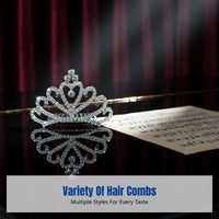 Kids Princess Hair Comb, Crystal Tiara Hairpin, Girls Festive Gathering Headwear, Handmade