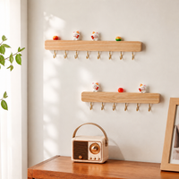 Key board for small apartments, decorative hallway key board with 8 hooks, space-saving key board without drilling for the entrance area