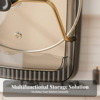 Wall Mounted Pot Lid Holder Easy Installation Storage Rack, Space Saving, Wall Mounted Lid Holder for Cabinet Door