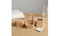 Proposal Use Beech Wood Jewelry Box Gift Packaging Small Square Jewelry Box Compact Size Sturdy for Women