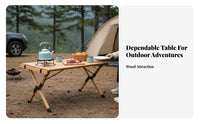 Roll-Top Camp Table Portable Square Roll-Top Camp Table Foldable Design Camping gear for travelers, outdoor diningkers, Barbecue, outdoor dining, Tailgating