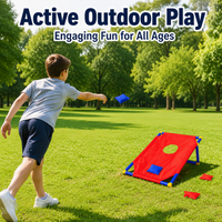 Garden Bean Bag Throwing Game, Outdoor Games for Kids 7-14 Years, Family Garden Game 47x16x12cm, Synthetic Material Target Toss