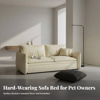 Multi-Functional Fold-expandable Loveseat Space-Saving Design Pull-expandable Floor Bed Modern design Sleeper Sofa Easy Conversion for Small Apartment Dwellers, Students, Homeowners, Living Room, Bedroom, Lounge, Home Office