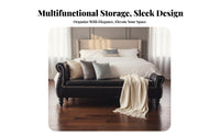 Multi-Functional Tufted End-of-Bed Chest Comfortable Padded Seat Storage Bench timeless Design Upholstered Ottoman sturdy Frame for Homeowners, Families, Interior Decorators, Entryway, dressing area, Walk-in Closet, casement alcove