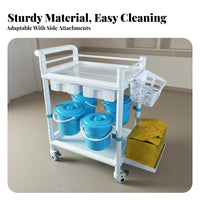 Medical Treatment Cart Non Instrument Trolley Sturdy Construction 3-Tier Rolling Trolley for Nurses, Hospital, Mouth Care Facility, Research Facility