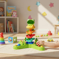 Frog Track Toy Interactive Play Rotating Ball Track Game Early Learning for Young Children