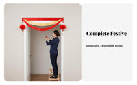 Festive Atmosphere Crimson Wave Banner Wavy Design Holiday Decoration Easy to Hang Hanging Streamer radiant Color for Business Owners, DIY Decorators, event Planners, Shopping Malls, retail outlet, Restaurants, Offices