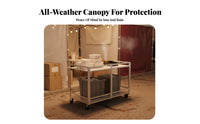Portable Folding Stall Cart Versatile Foldable Vendor Push Cart Quick Setup Street Food Trolley for Vendors, Night Markets, Festivals, Commerce Shows
