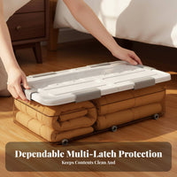 Flat Rolling Box Lowheight Design Underbed Bin long-lasting Build for Dorm Room