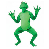 Frog Costume Webbed Hands and Feet Full Body Frog Suit Funny Design Party Apparel for Men, Adults