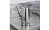 Polished Stainless Steel Pitcher Fitted Lid Beverage Pitcher Side Handle Metal Water Jug Cylindrical
