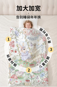儿童睡袋防踢被秋冬款婴儿宝宝中大童睡觉被子加厚一体式四季通用
