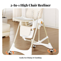 2-in-1 Design Convertible High Chair Rocking Mode Convertible High Chair and Table Set Foldable Baby Equipment Portable for Infants, Toddlers, Parents, Mealtime, Nursery, Dining Room, Playtime