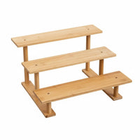 Space-Saving Tiered Step Shelf Natural visual & design multi-level Collectible Riser Sturdy Construction Display Stand Easy to Assemble for Home Organizers, Office Workers, Desktop, countertop, Windowsill, Study Room