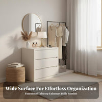 Dresser with Clothes Rack Multi-functional Chest of Drawers Garment Rail Clothing Organizer Engineered Wood Suitable for Adults Bedroom Dorm Entryway