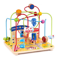boby Large Wooden City Traffic Bead Maze for Toddlers 0-3 Years Educational Toy