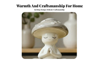 Meditating Toadstool Figurine Peaceful Decor Cute Toadstool Person Ornament