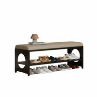 Vintage design paddinged Bench with Shoe Shelves long-lasting Metal Frame Upholstered Shoe Changing Rack Multi-Tier Storage Hallway Seat High-Resilience Sponge for Apartment Dwellers, Families, Homeowners, Entryway, Living Room, Mudroom, Bedroom