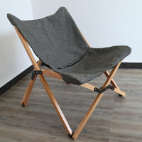 Foldable Solid Wood Butterfly Chair with Fabric Upholstery for Outdoor and Indoor Use