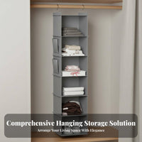Multi-Layer Storage Compartment-Saving Hanging Closet Organizer No Installation Required Textile Hanging Shelves for Dorm Room, Nursery, RV