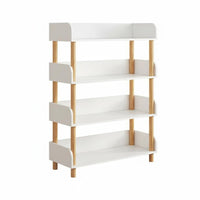 With casters Multi-Tier Rolling Book Cart Space-Saving Tiered Rolling Organizer Simple Design bookcase Easy to Assemble for Students, Office Workers, educators, Living Room, Bedroom, Classroom
