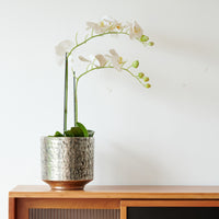 Hammered Metal Vase Bowl, Gold or Silver, Aluminum, Modern Minimalist