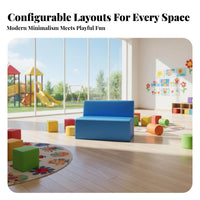 Child-Safe Design Upholstered Low Sofa Anti-Collision Waiting Area Bench Easy to Clean children's Furniture for Parents, young children, School Administrators, Kindergarten, Early Education center, Lobby, Playroom