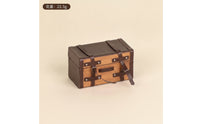Vintage Dollhouse Trunk Faux Leather Miniature Trunk Lightweight Miniature Suitcase Portable for Crafters, Diorama