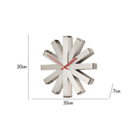 Rayed Design Wall Clock Nordic-Style Sunray Wall Clock Sculptural Timepiece for Living Room, Office, Entryway