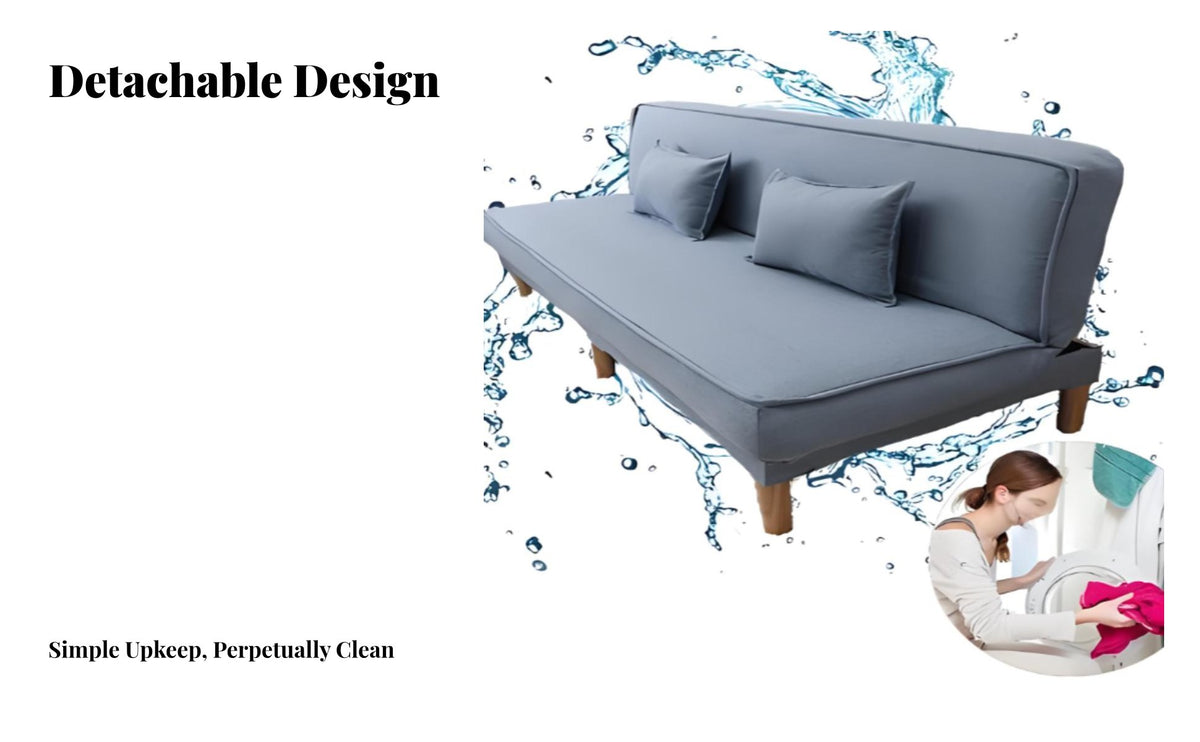 Foldable Fold-out Sleeper Two-in-Single-Use Convertible Furniture Space-Saving Futon Sofa Removable Cover for Renters, Apartment Dwellers, Students, Small Areas, Home Office