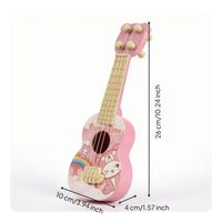 Mini Ukulele Toy Glossy Toy Ukulele with Four Strings Musical Instrument Educational Lightweight for Toddlers, Home, Classroom