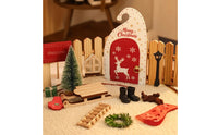 Miniature Holiday Cottage Kit Dollhouse Accessories Festive Miniature House Kit Holiday-Themed Wooden Yuletide Set for Crafters, Desktop Decor