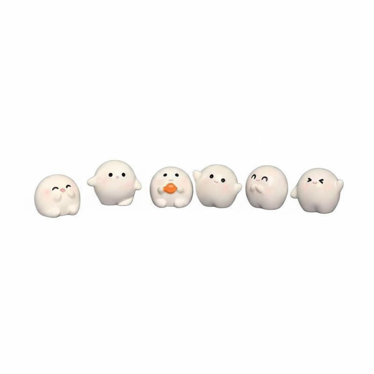 6 Pieces Compact Size Kawaii Desk Buddies Great Gift Idea Adorable Tiny Figurine Sturdy Miniature Blob Figures for Desktop, Office, Bedroom