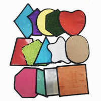 14 Pieces Multi-Textured Sensory Tactile Mat Collection Interactive Sensory Pads with Stitched Edging Long-Lasting Tactile Pad Educational for Children, Toddlers, Classrooms, Playrooms, Wellness Rooms