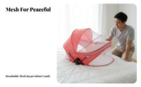 Anti-Pressure Design Foldable Bassinet with Net Portable Foldable Travel Bassinet Lightweight Infant Sleeper Easy Setup for Newborns, Infants, Travelers, Bedside, Home Use, Bedroom, Outdoors