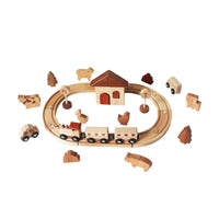 Wooden Train Set Scenery Pieces Wooden Railway Toy Creative Play Railroad Playset for Children
