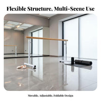 Adjustable Height Practice Barre Easy Storage Freestanding Dance Barre Non-Slip Feet Freestanding Dance Bar for Dancers, Beginners, Home Use, Gym