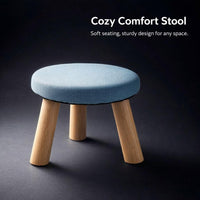 Pouffe Stool Change Shoe Footrest, Wooden Legs Living Room Bedroom, Living Room Bedroom Washable Cover, Footstool Solid Wood