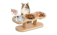 Pet Bowl Stand with Stainless Steel Bowls Tilted Raised Cat Feeder Dishwasher Pet Feeder with Bowls for Cats, Small Dogs, Indoor