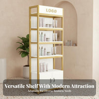 Cosmetic Display Cabinet Large Capacity Salon Product Shelving Unit Strong Load-Bearing Multi-Layer Display Rack for Beauticians, Boutique, Exhibition