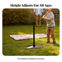 Anti-Slip Base Baseball Batting Tee Flexible 180° Top Rubber Batting Practice Tee Easy Setup for Beginners, Adults, Outdoor Use