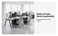 Modular Office Workstation Modern Design Partitioned Office Cubicle Privacy Panels Multi Person Computer Desk for Professionals, Workplace