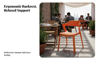 Space-Saving Stackable Armchair Long-Lasting Construction Dining Chair Heavy-Duty Seating Furniture Single-Piece Molding for Event Planners, Business Owners, Restaurant, Reception Area, Kitchen, Waiting Room