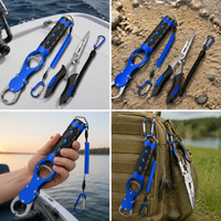 Multifunctional Fishing Pliers with Scale, Long Nose Aluminum Alloy Fish Gripper, Split Ring Pliers, Hook Remover, Lure Scissors