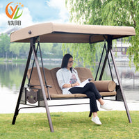 Outdoor Patio Garden Swing Chair Double Seater Iron Art Rocking Hammock for Balcony