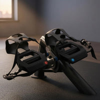 Nylon Straps Toe Clip and Strap Pedal Non-Slip Pedals with Toe Cages Textured Adjustable Strap Pedals