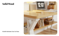 Student Writing Desk with Storage Multi-Functional Combined Desk and Bookshelf Wide Desktop Home Office Furniture for Teenagers, Study Room, Bedroom