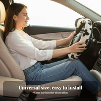 3 Pieces Warm Velvety Car Seat Cushion Set Soft and Comfortable Winter Car Seat Warmer Stylish Design for Women, Drivers, Driving