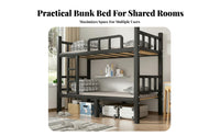 Dormitory Bunk Bed High Load Capacity Metal Frame Bunk Bed Space Saving Bedroom Furniture for Students, Adults, Construction Site Dorm, School, Hostel